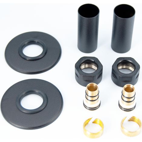 Système de masquage simple Luxrad Pex noir mat pour installation de chauffage