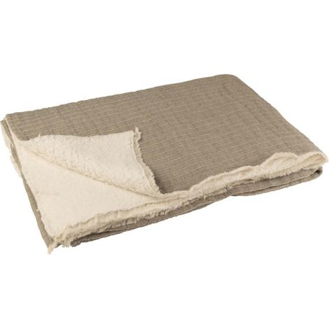 Plaid Déco Lignes "Teddy" 130x180cm Gris (1/4)