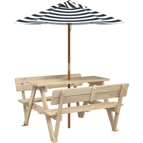 Maison Exclusive - Picknicktisch für 4 Kinder mit Sonnenschirm Ma