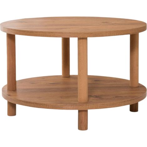 Table Basse Alhakim, Porte-revues, un Compartiment, 70x70x43,7h cm Chêne Marron (1/4)