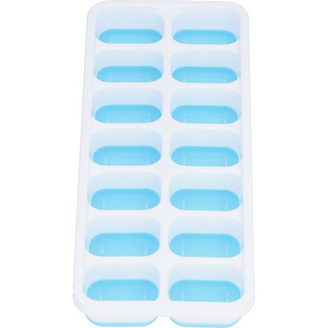 Moule à glaçons en silicone alimentaire avec couvercle amovible, bleu