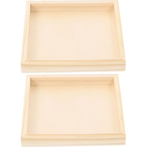 Plateaux en Bois Beige Carrés Robustes et Sûrs Lot de 2 pour Rangement de Puzzles 3D et Blocs, pour Organiser Jeux et Puzzles sur Bureau (1/5)