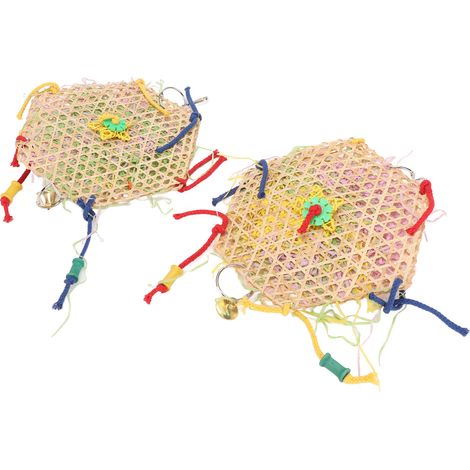 Lot de 2 jouets à mâcher pour perroquets aux couleurs vives, pour lutter contre l'ennui. (1/5)