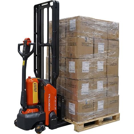 Transpalette électrique avec dossier haut 1,22m - Fourches 1150x540 mm - Charge max 1500kg - PTE15N-D1220-20A