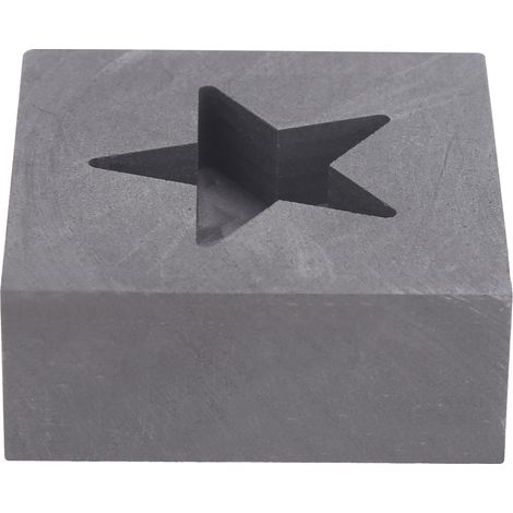 Graphit-Gussform, Gießtiegel, Schmelzform, fünfzackige Sternform für Gold und Silber (1/5)