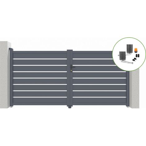 Pack cancela batiente automática VOGEL 300 x 160 cm + Motor brazo B500 (1/4)