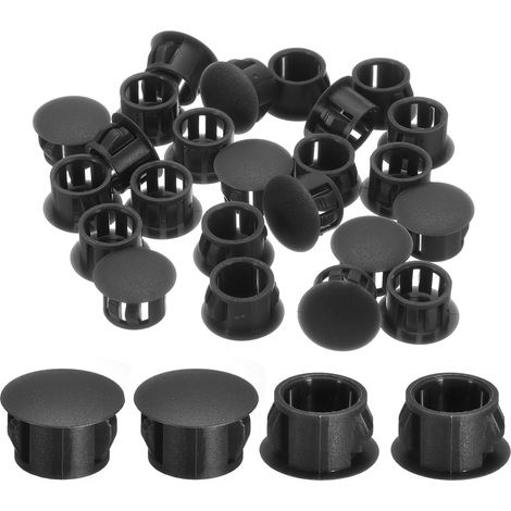 28Pcs Bouchon de Trou en Nylon, 12.5-13mm Diamètre de Trou Bouchon d'étanchéité Rond Souple et Flexible de Verrouillage Bouchons en Caoutchouc pour Bouteille, Tuyaux, Cuisine, Noir (1/5)