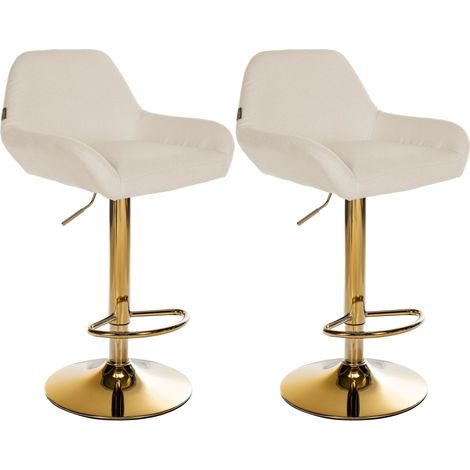 Set di 2 sgabelli da bar in tessuto Braga Gold crema (1/5)