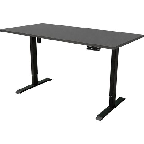 Bureau électrique 160x80cm - Moteur simple - Noir/Anthracite (1/5)