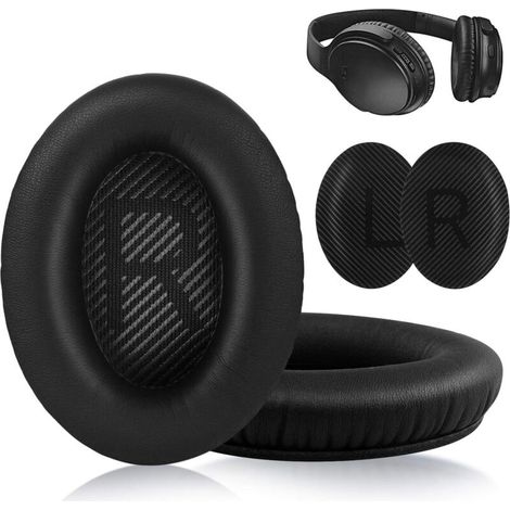 Vtizikl Coussinets d'oreille pour casque Bose QuietComfort - QC35/QC25/QC15/AE2 Noir (1/4)