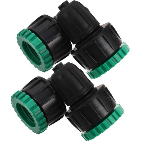 Raccord rapide pour tuyau d'arrosage, noir, 5,50 x 3,30 x 3,30 cm, étanche, pour systèmes d'irrigation et d'arrosage (lot de 4). (1/5)