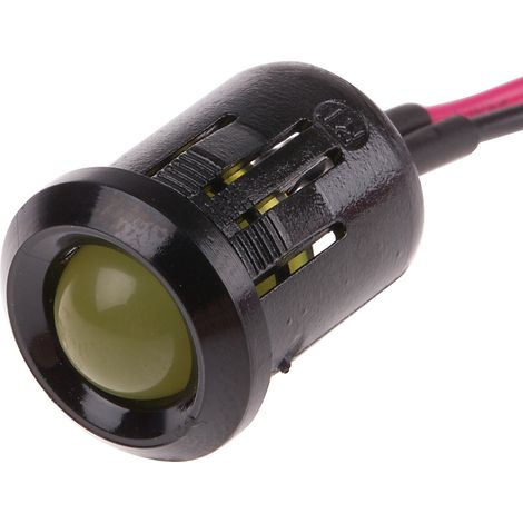 Rs Pro – Voyant LED lumineux jaune 12mm – Tension 12V c.c. – Intensité 20mA – Signalisation claire pour interrupteur et prise