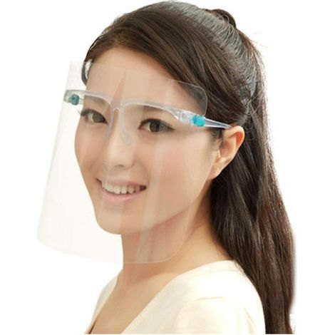 True Face Shield (10 Pack) Full Face Visor Glasses Protection Mask PPE Transparent Clear Plastic UK Transparent (1/5)