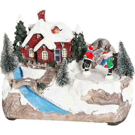 Statue musicale rotative de Noël, décoration de Noël pour la maison, ornement de bureau, cadeau de Noël B (1/5)