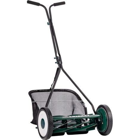 VENTEO - Tondeuse Hélicoïdale Manuelle 7 Lames de 40,6 cm avec Bac de Ramassage Tondeuse Manuelle Coupe Hélicoïdale Sans Électricité Tondeuse a Gazon et Bac Amovible