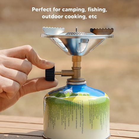 1350-Watt-Campingkocher, stabiler Ständer, hohe Belastbarkeit und tragbar, leichter Outdoor-Gaskocher, ideal für Picknicks und Reisen. (1/4)