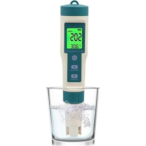 PH Mètre électronique Piscine 8 en 1, XU,Testeur PH/TDS/SALT/SG/ORP/EC/TEMP/H2,Testeur de qualité de l'eau pour pour Eau Piscine, Spa, Aquarium, Eau Potable, Hydroponie - (1/4)