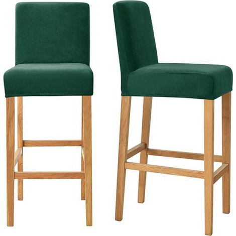 Housse Pour Tabouret De Bar - Velours Élasthanne - Vert Bouteille - Universelle Pour Chaise Haute - 1 Pièce (1/5)