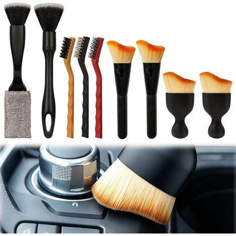 Lot de 9 pinceaux de nettoyage pour intérieur de voiture (1/5)
