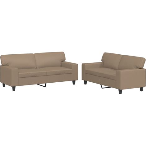 Maison Exclusive - Set di Divani 2 pz Cappuccino in Similpelle