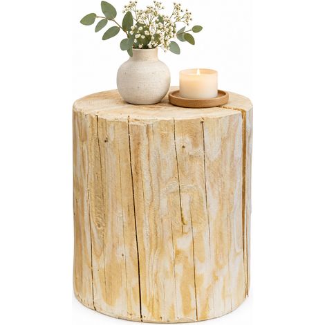grosser Holzstamm Sitzhocker gehobelt Höhe ca 40-42cm Durchmesser ca 32-36cm (1/5)