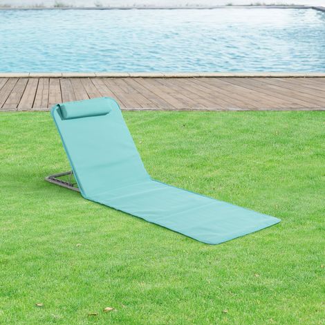 Set Donostia di 2 Materassini Prendisole da Spiaggia con Borsa di Trasporto - Turchese [en.casa] (1/5)