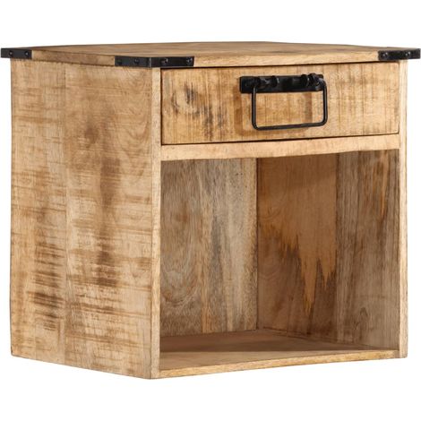 Mesita de noche con cajón y compartimento abierto 40 x 30 x 37 cm madera de mango y hierro DEC032918 (1/5)