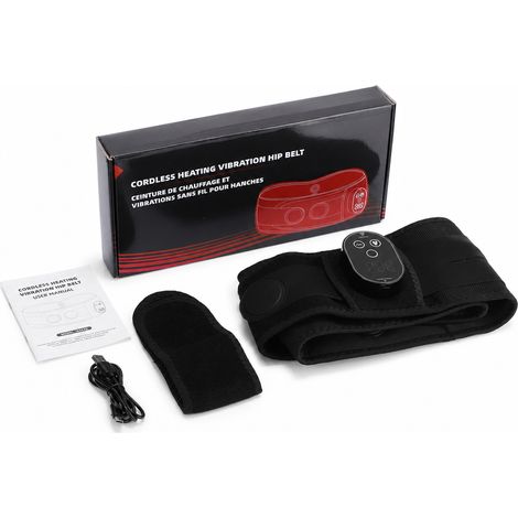 Ceinture de Hanches Chauffante et Vibrante Noire avec Massage et Chaleur
