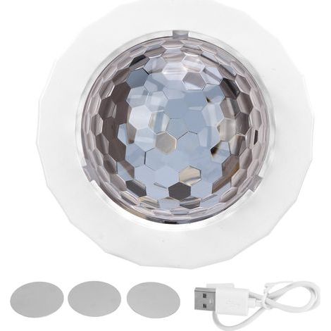 Lámpara de techo con proyector USB, 3 colores de luz, cúpula activada por sonido, decoración interior universal para el hogar y el coche (1/5)