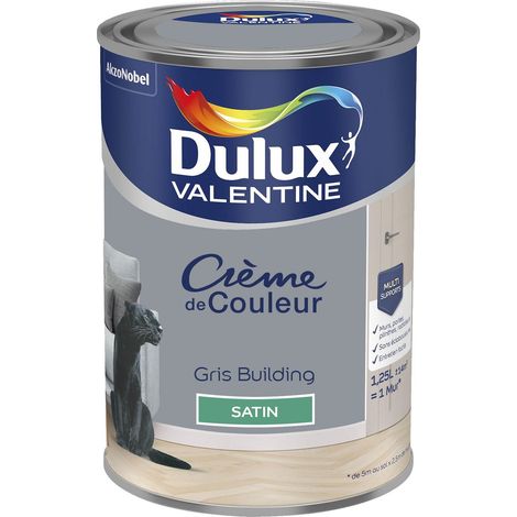 [PROMO] Peinture Crème De Couleur Satin Gris Building 1,25 L - Dulux Valentine