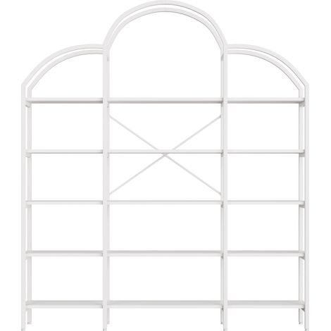 Étagère blanche en acier et MDF 170 x 26 x 190 cm avec 5 niveaux et design nuage (1/5)