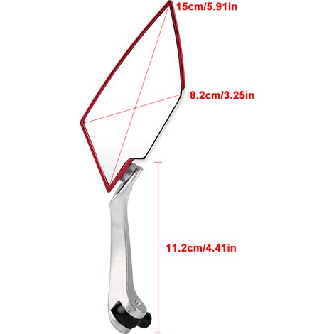 Rétroviseur latéral universel pour moto, 1 paire, rouge, miroir arrière de motocyclette, rétro vue extérieure, compatible tout type de moto. (1/5)