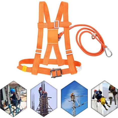 1 pièce Ceinture de Sécurité, Harnais de Montée Réglable, Petite Boucle 1,6 m, pour Travail Aérien et Travaux en Hauteur (1/4)