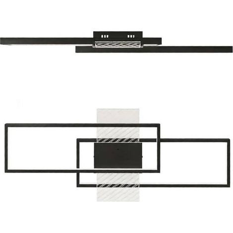 Lampada da soffitto LED rettangolare 43 W 70 x 30 cm nero 3000-6000 K 4600 lm telecomando (1/5)