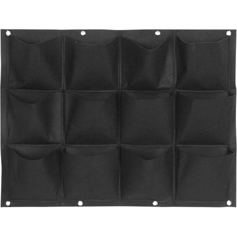 Sac de Culture en Felt Noir à Suspension 12 Poches pour Plantes (1/3)