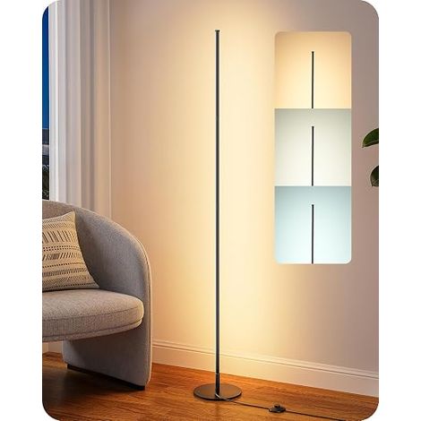 LED Floor Lamp with 3 Colour Temperatures and Height Adjustable 152 cm Modern Corner Lamp for Living Room Bedroom Office Black (1/5)