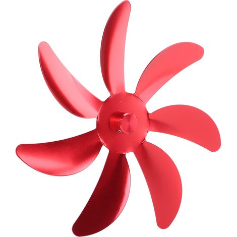 Ofenventilator mit 7 Aluminiumflügeln, einfache Montage, universeller Ersatz für Kaminventilatoren, rote Farbe (1/5)