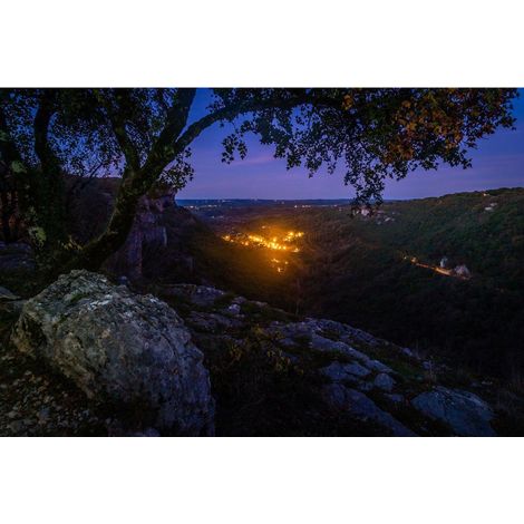 Tableau sur toile Autoire de nuit 65x97 cm - Impression sur Toile Murale Décorative - Image imprimée en HD sur Toile - Toile sur Châssis en Bois FSC - Fabriqué en France (1/5)