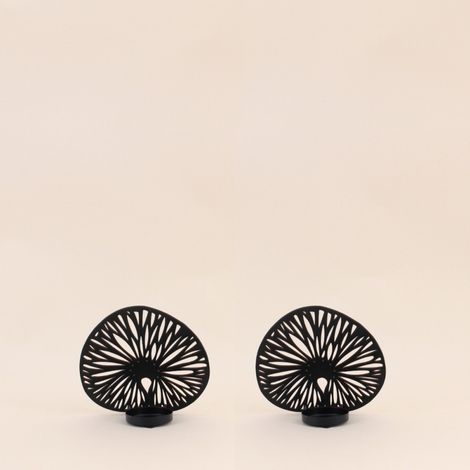 Lot de 2 photophores en métal noir 14cm (1/5)