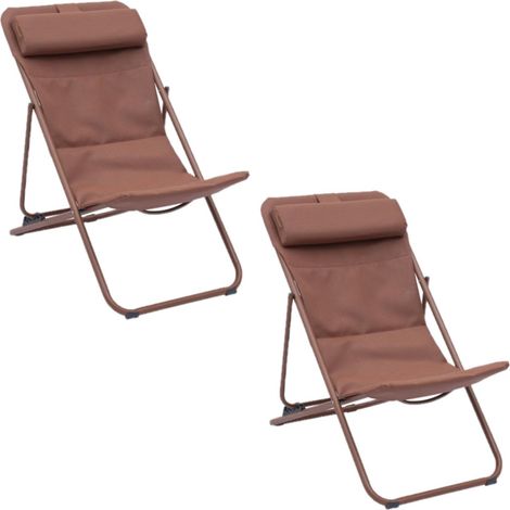 Lot de 2 chiliennes de jardin pliante MIRAEL