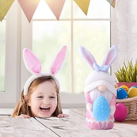 Osterplüschtier Hase Eier Heimdekoration Zwerg Elfenpuppen Haushaltsornamente Geschenk für Kinder und Erwachsene (1/5)