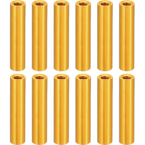 12Pcs Entretoise Filetée M3 en Aluminium 3x5x25mm Or (1/5)