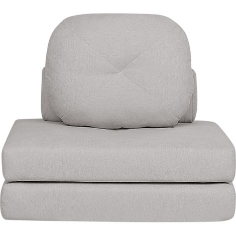 Sofá cama moderno minimalista de 1 plaza puf cama individual con cojín de tela gris claro Olden