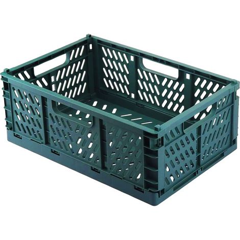 Boîte de rangement KkvoGmle, plastique ABS, pliable, 22 x 14,7 x 16,5 cm, vert foncé (1/5)