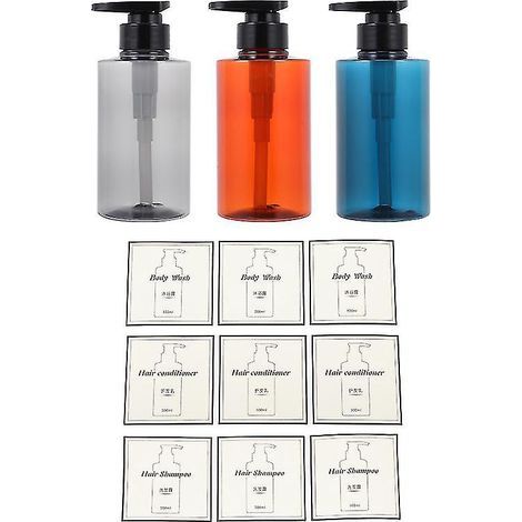 Lot de 3 flacons de gel douche en plastique (1/3)