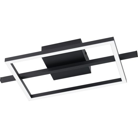 Lumière LED de plafond Amandolo Avec télécommande - noir - carré - 901115