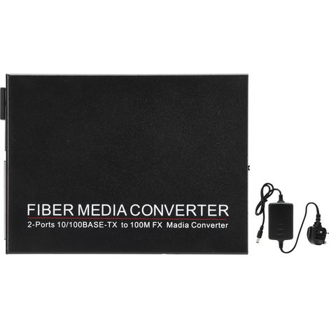 TBCMC3412ES20A 2-Port Fibre Ethernet Switch - Stabiler und robuster Netzwerk-Switch, Plug & Play, 100-240V (UK-Stecker)