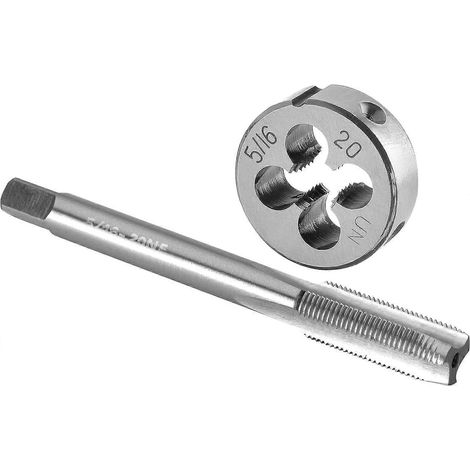 Jeu de tarauds et filières 5/16"-20 UN à filetage machine à droite pour filetage de métaux (1/4)