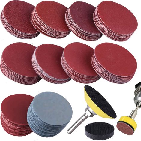 Disque Abrasif - Embase 6,35 mm - Grains 60 à 3000 - Pour Meuleuse À Percussion Et Perceuse - 200 Pièces (1/5)