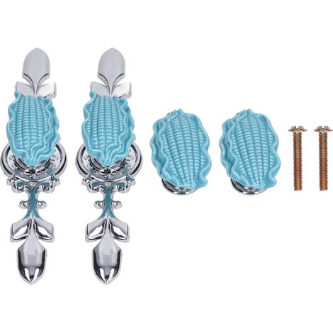 Tirador para armario Toivize de aleación de zinc, modelo 1088D, color azul maíz, para armario, cómoda y cajonera – Juego de 2 con base adaptable (1/5)